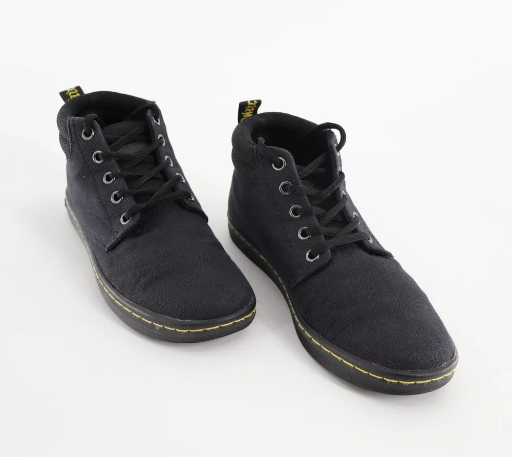 Dr. Martens Belmont Boots Women's Sz 7 Black Canvas Ankle Chukka Lace Up Y2K